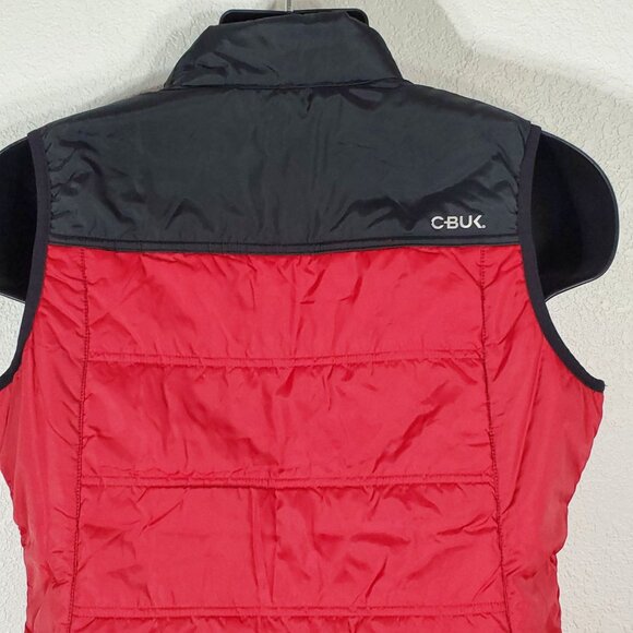 Cbuk By Cutter & Buck Womens Puffer Vest Medium Red, Gray & Black Colorblock - Picture 5 of 10